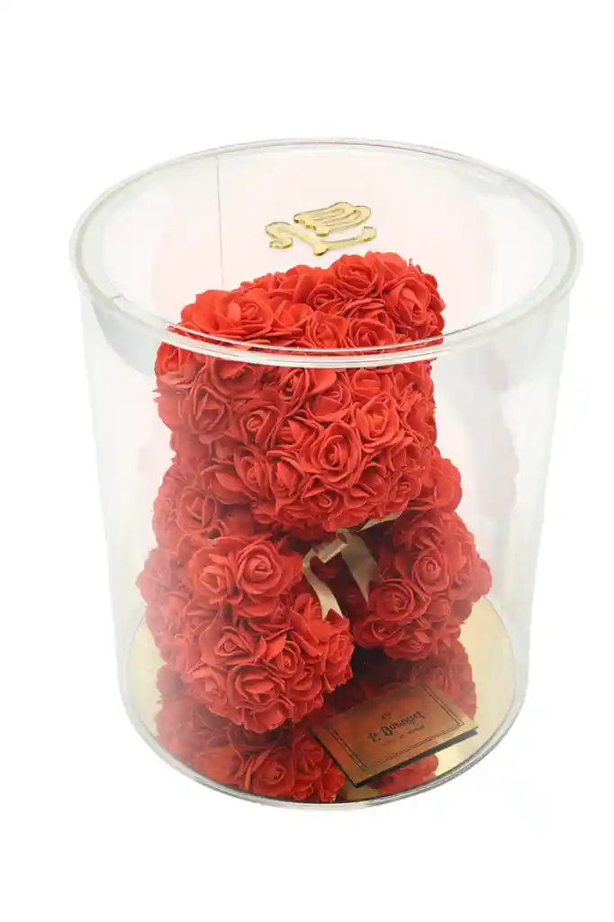 Lb Teddy Bear Small Flor Artificial Rojo