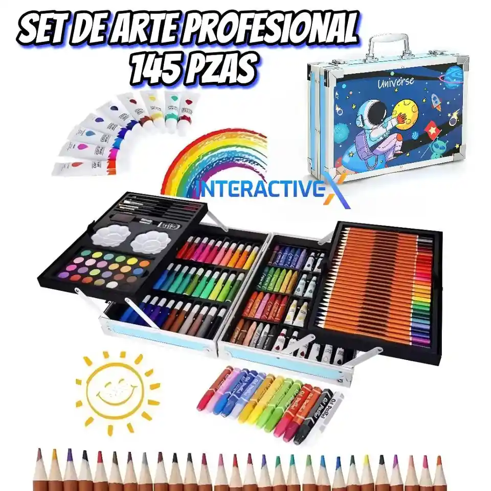 Set De Arte Profesional 145 Piezas Dibujo Y Pintura