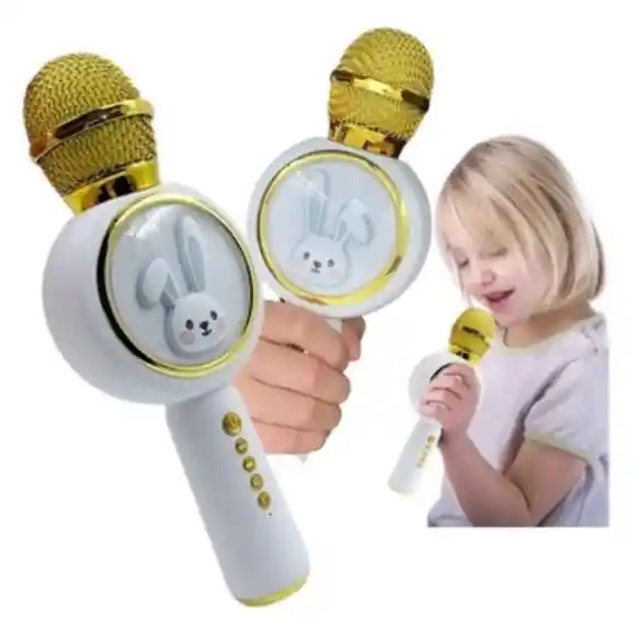 Micrófono Karaoke Conejo X6 Blanco