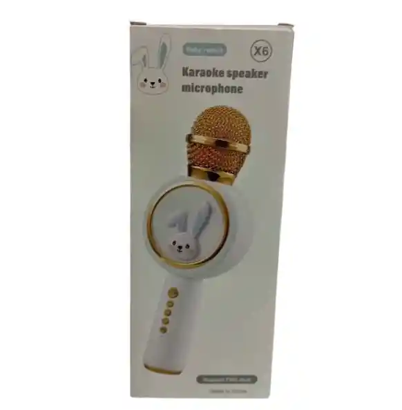 Micrófono Karaoke Conejo X6 Blanco
