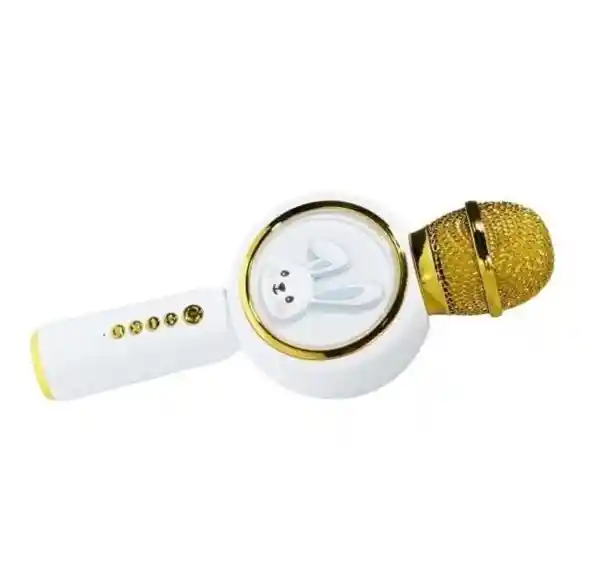 Micrófono Karaoke Conejo X6 Infantil Blanco