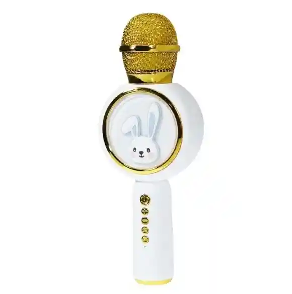 Micrófono Karaoke Conejo X6 Infantil Blanco