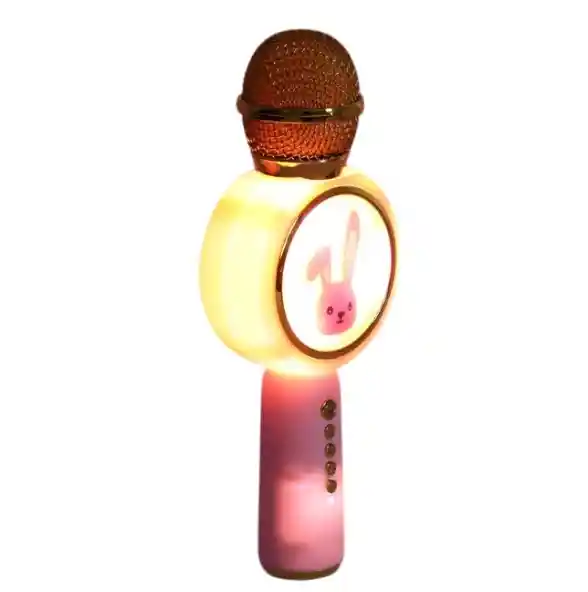 Micrófono Karaoke Conejo X6 Infantil Rosado