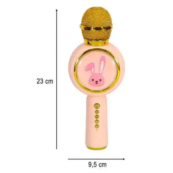 Micrófono Karaoke Conejo X6 Infantil Rosado