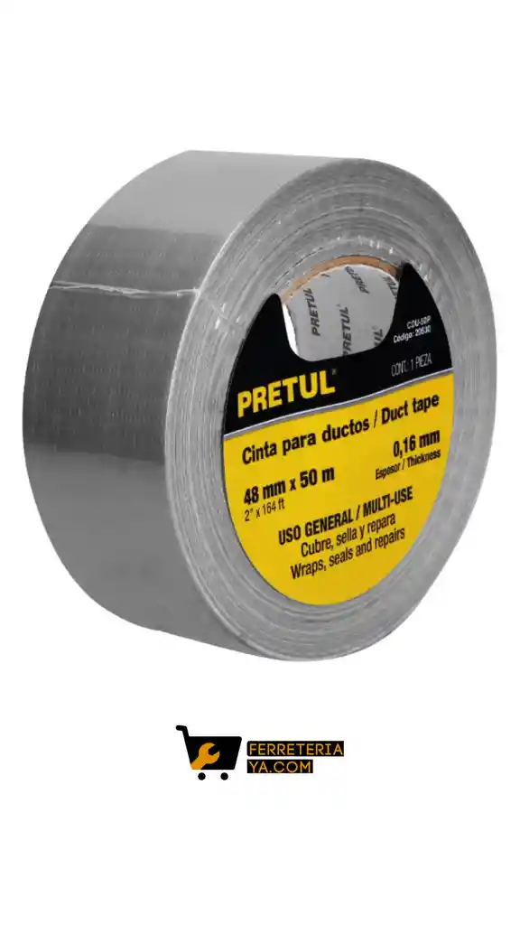 Cinta Ducto Gris 50m Pretul - 20530