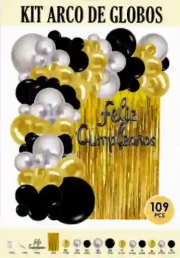 Kit De Globos Fiesta Feliz Cumpleaños X109 Piezas