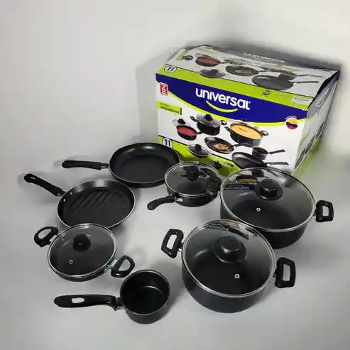 Juego De Ollas Universal 11 Piezas Antiadherente