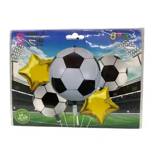 Buquet Globos - Balones De Futbol X 5 Uni