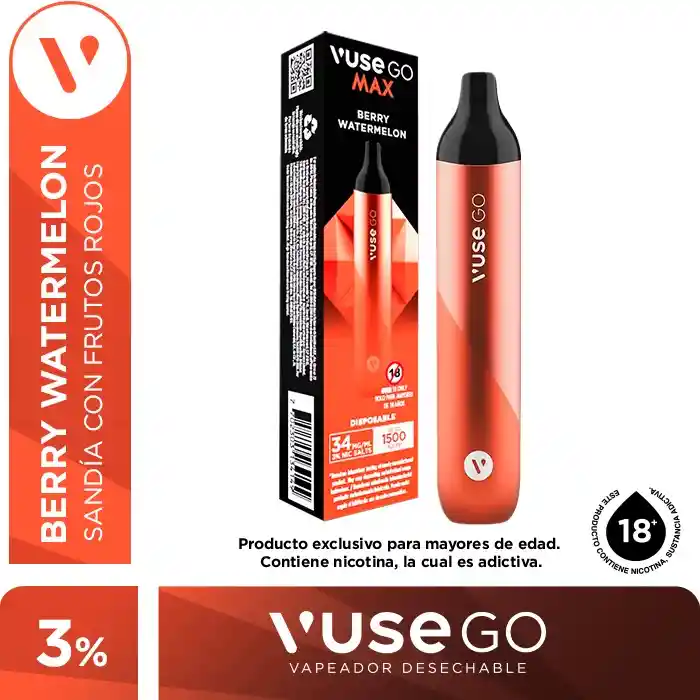 Vape Vuse Go Max 1.500 Puffs 34mg - Berry Watermelon