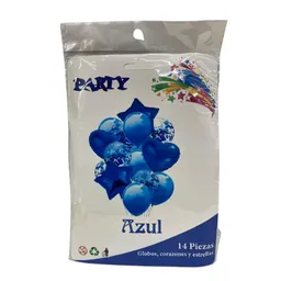 Buquet Azul Metalizado X 14 Piezas