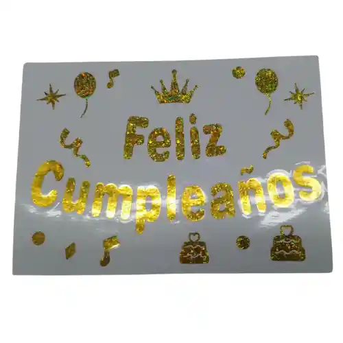 Sticker Para Globo Burbuja Feliz Cumpleaños