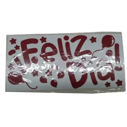 Sticker Para Globo Burbuja Feliz Dia