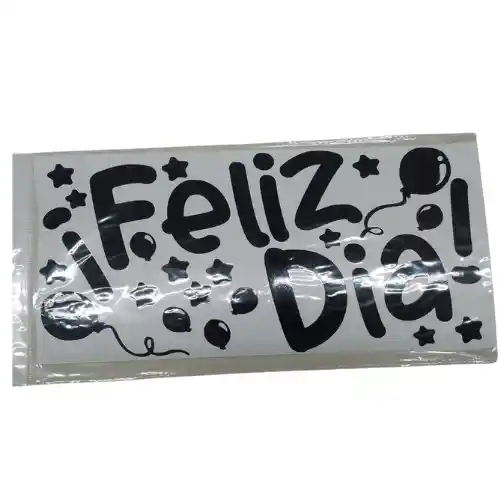 Sticker Para Globo Burbuja Feliz Dia