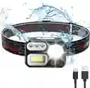 Linterna Frontal Recargable,1200 Mah, Sensor De Movimiento, 5 Fuentes De Luz, Pesca, Camping Deporte