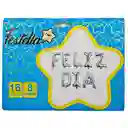 Globo Inflable Feliz Dia Plateado 8 Piezas