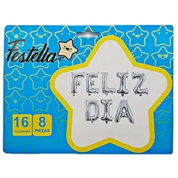 Globo Inflable Feliz Dia Plateado 8 Piezas