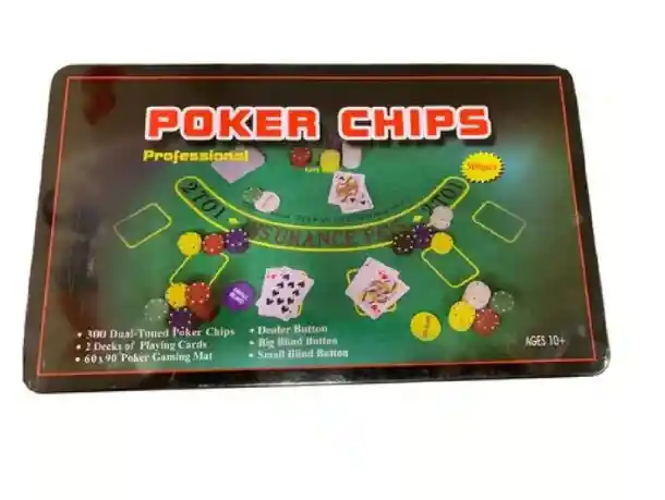 Set Poker Fichas Baraja Juego Mesa Poker Chips X300 Fichas