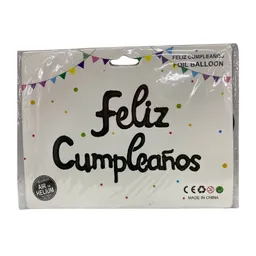 Globo Inflable Feliz Cumpleaños Cursivo Negro