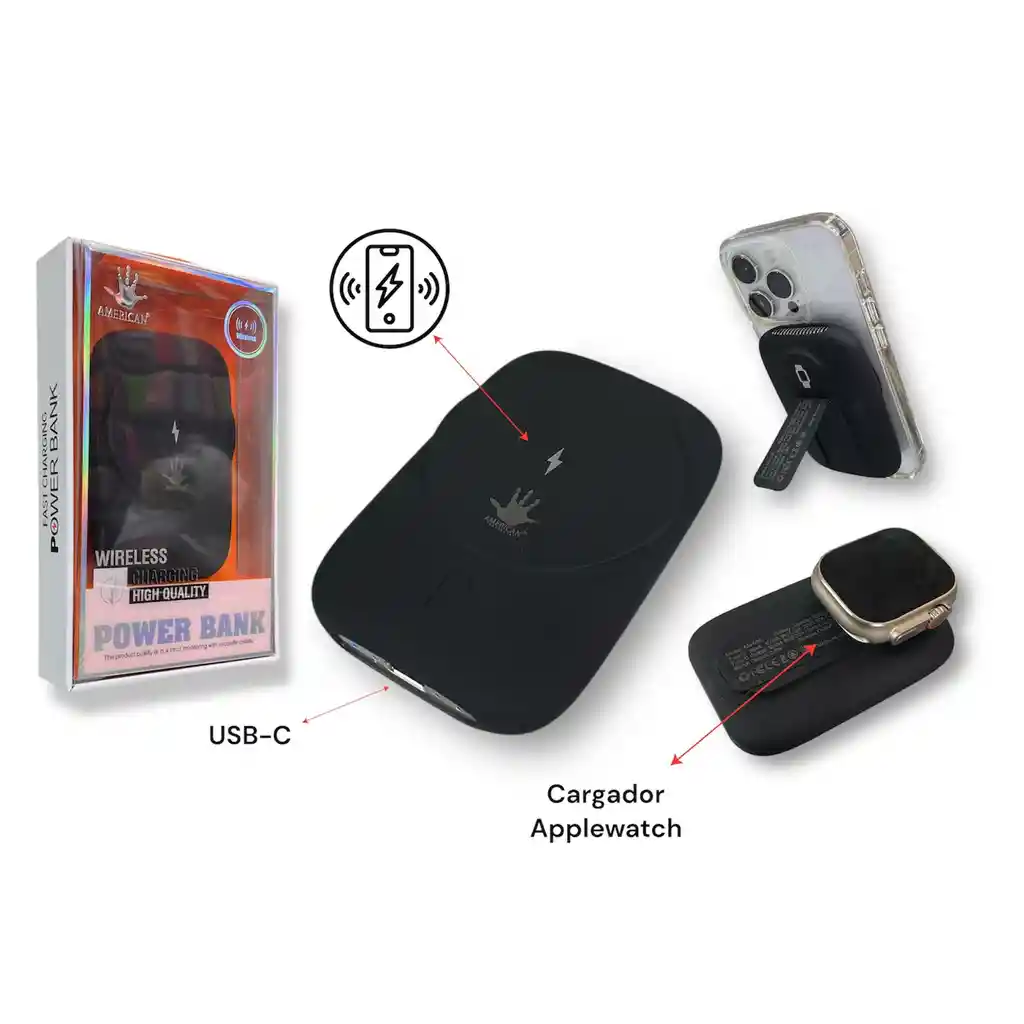 Power Bank Magnetica 5.000 Mah American (smarthphone, Apple Watch)