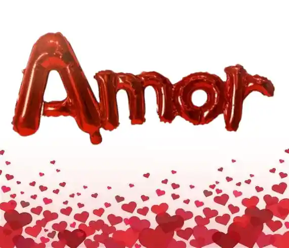 Globo De Letras Metálizado Rojo “amor”