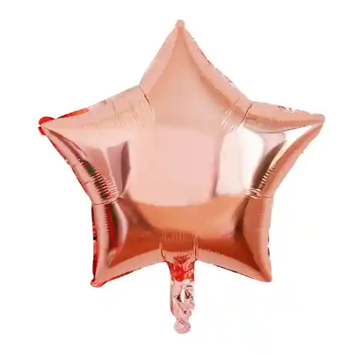 Globo Metalizado Estrella Oro Rosa