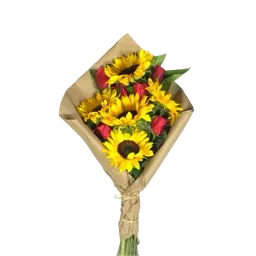 Bouquet De Girasoles Con Rosas