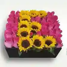 Caja De Letra Con Girasoles