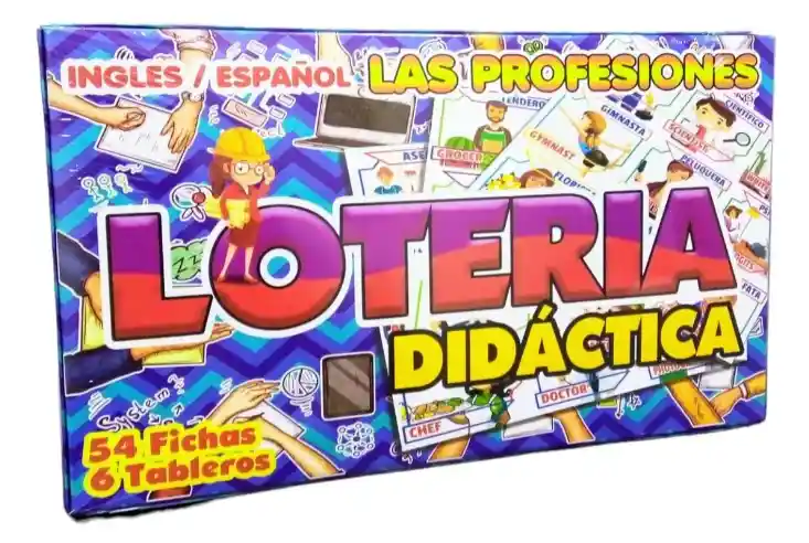 Loteria Profesiones Bilingüe Juego Didáctico Memoria Niños