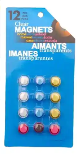 Imán Imanes Redondos Casa Oficina Escuela Transparentes X12