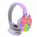 Auriculares Unicornio Tk-688a Morada Bluetooth Con Estilo Mágico