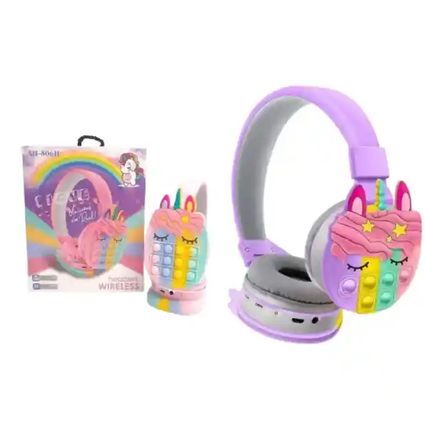 Auriculares Unicornio Tk-688a Morada Bluetooth Con Estilo Mágico