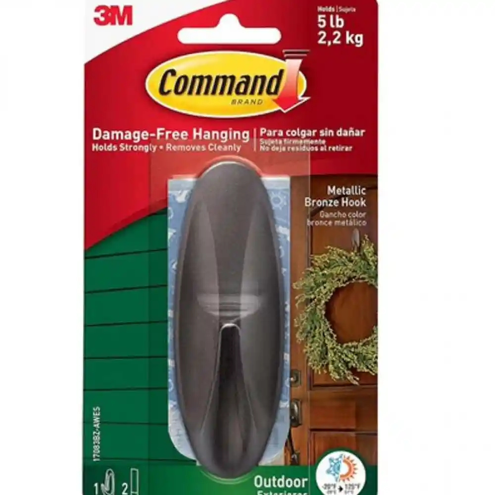 Gancho Command 3m (17083bz-awes) Exterior Bronce Metal Grande