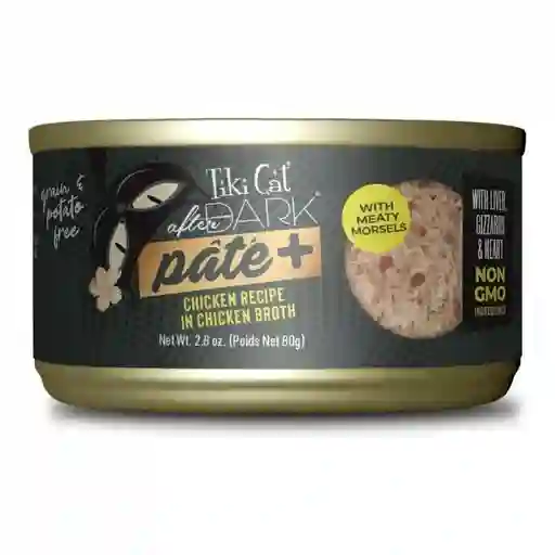 Tiki Cat After Dark Pate+ - Chicken In Chicken Broth - Pollo En Caldo De Pollo X 80g