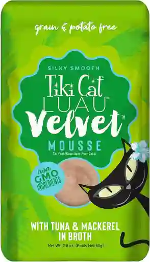 Tiki Cat Luau Velvet Mousse Atun Y Caballa En Caldo 80 Gr