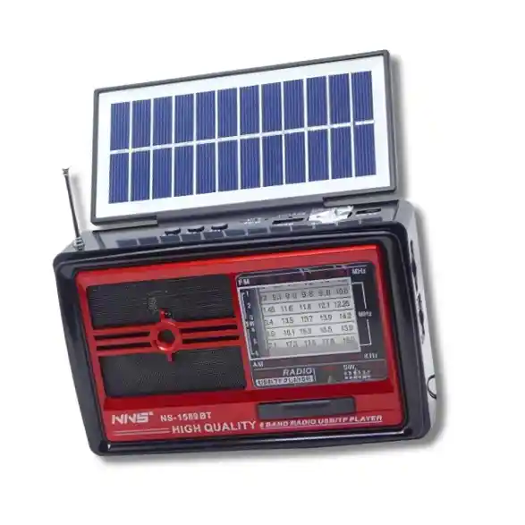 Radio Con Recarga Solar Ns-1589u Rojo