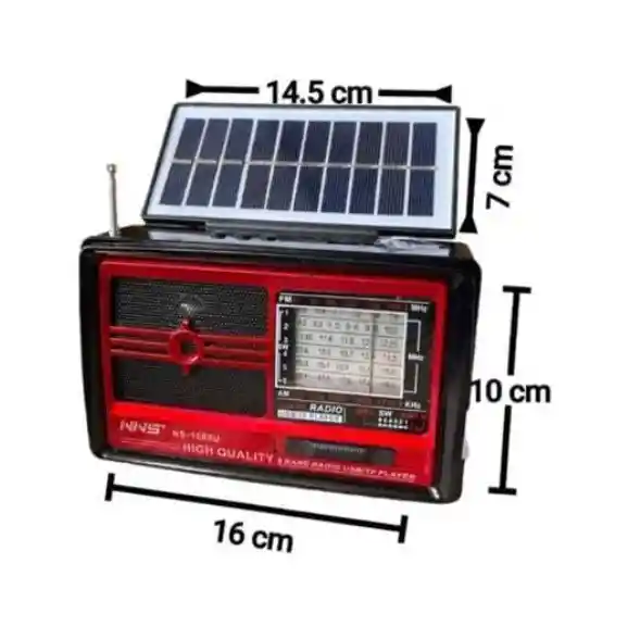 Radio Con Recarga Solar Ns-1589u Rojo