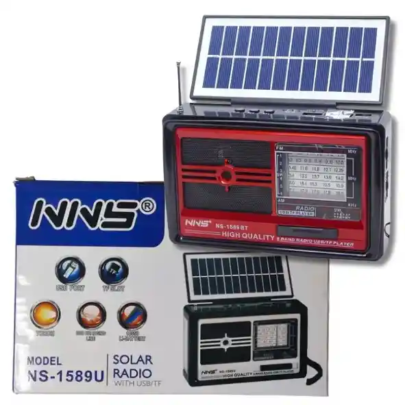 Radio Con Recarga Solar Ns-1589u Rojo
