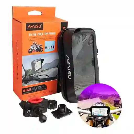 Soporte Estuche Holder Porta Celular Moto Para Manubrio Naisu Nsh-12