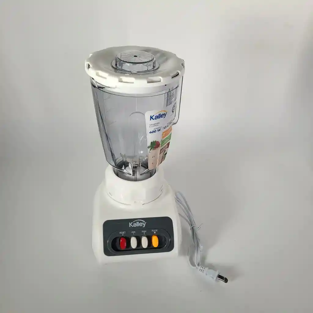 Licuadora Kalley 400w 1.5 Litros Vaso Acrilico