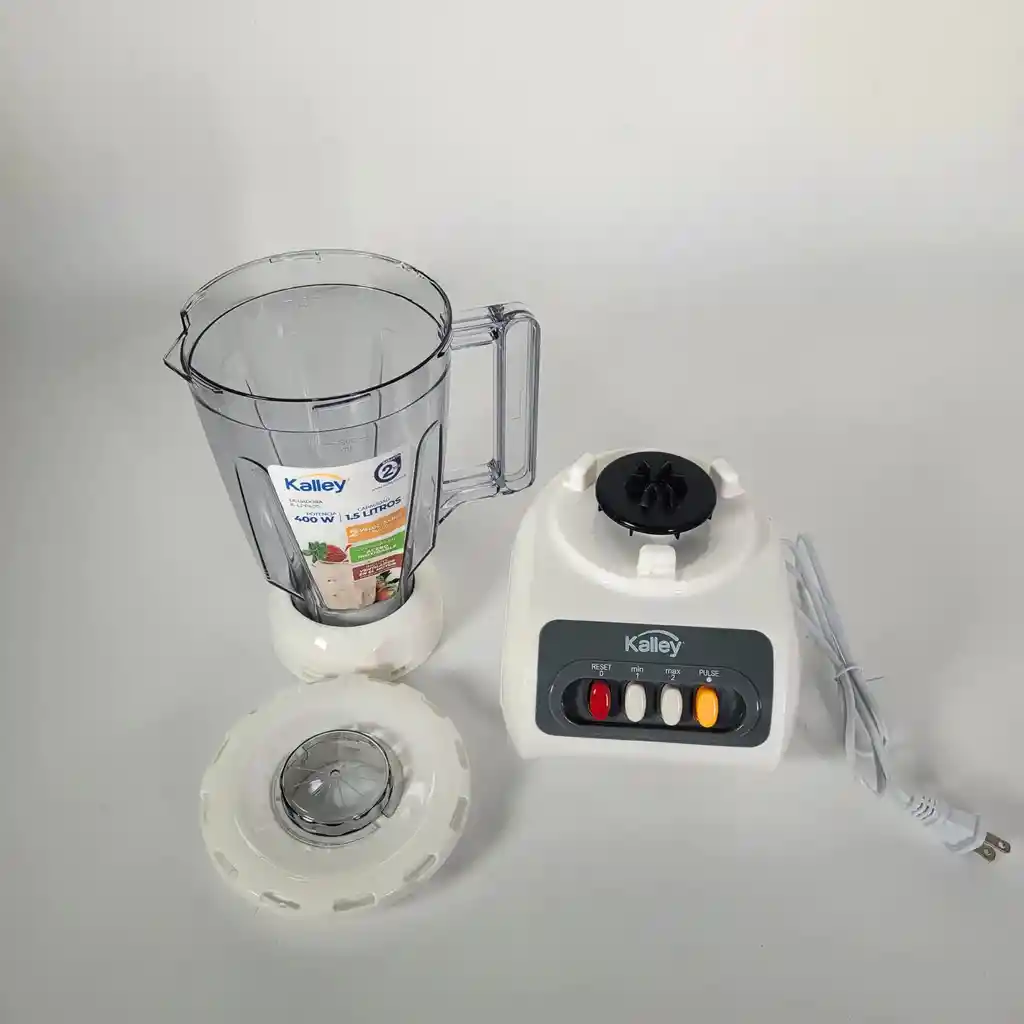 Licuadora Kalley 400w 1.5 Litros Vaso Acrilico