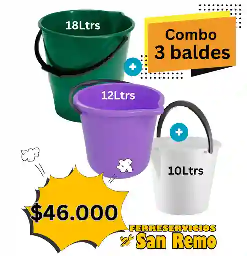 Combo Balde Para Agua X3