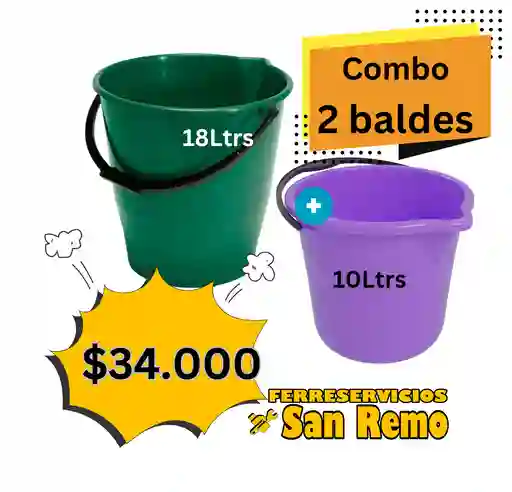 Combo Balde Para Agua X 2