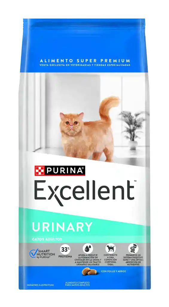 Alimento Seco Purina Excellent Arroz Y Pollo Urinary Para Gatos 1kg