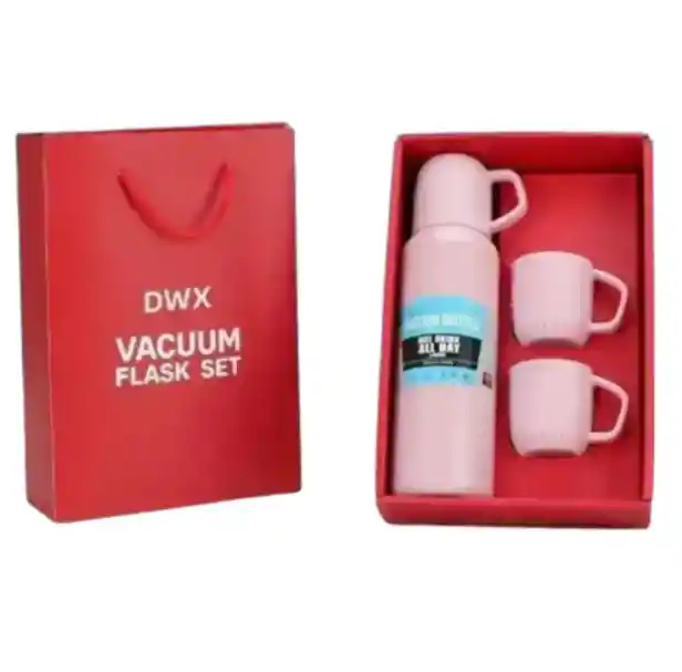 Termo Vacuum Flask 3 Tazas Portátil Y Resistente