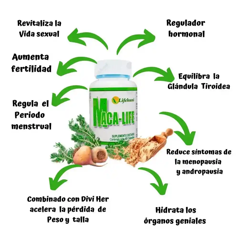 Divi-her + Maca Life Combo Para Bajar De Peso