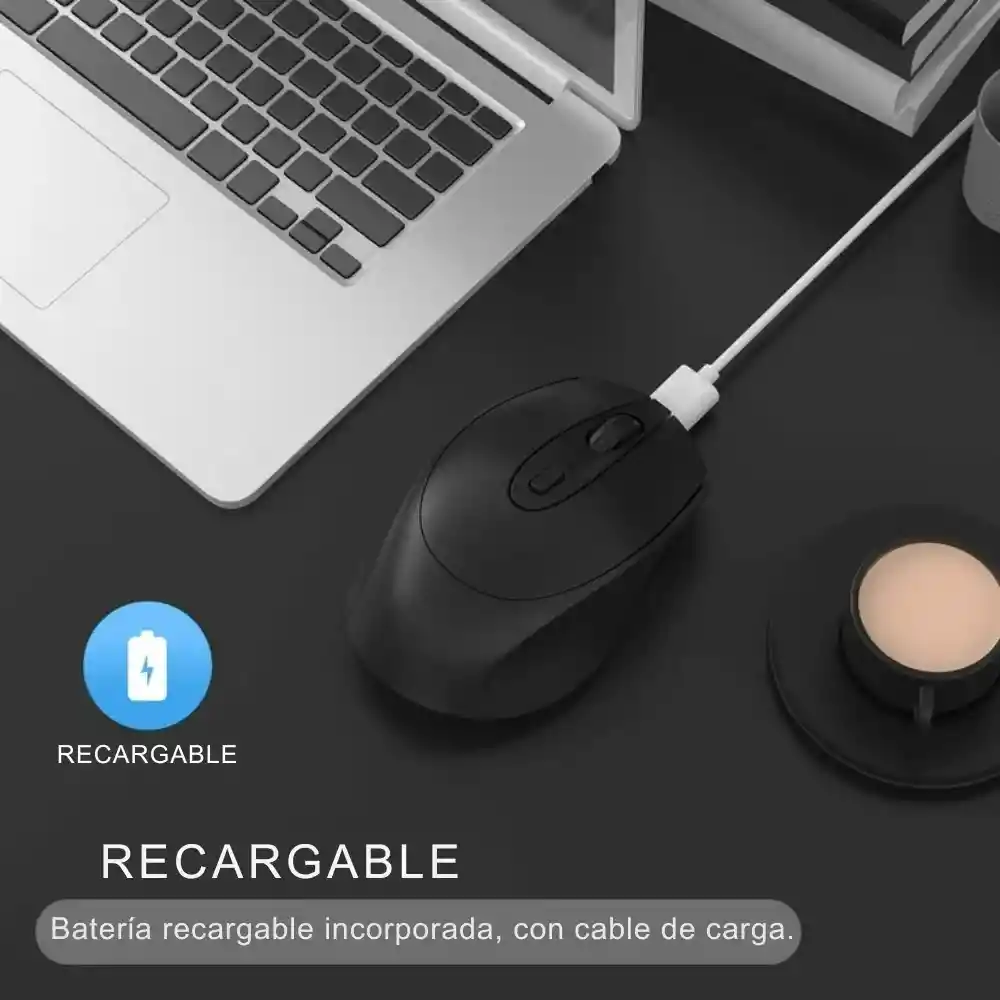 Mouse Inalambrico 2 En 1 Bluetooth Y Receptor Recargable Ms-47
