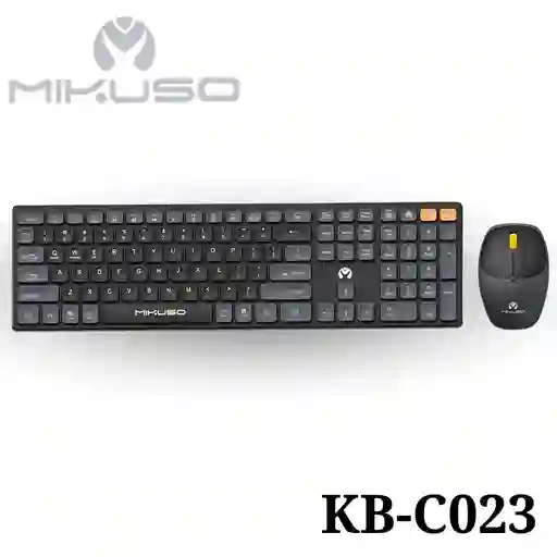 Combo Teclado Y Mouse Mikuso Ergonomico Inalambrico 2 En 1 Bluetooth Y Receptor Kb-c023