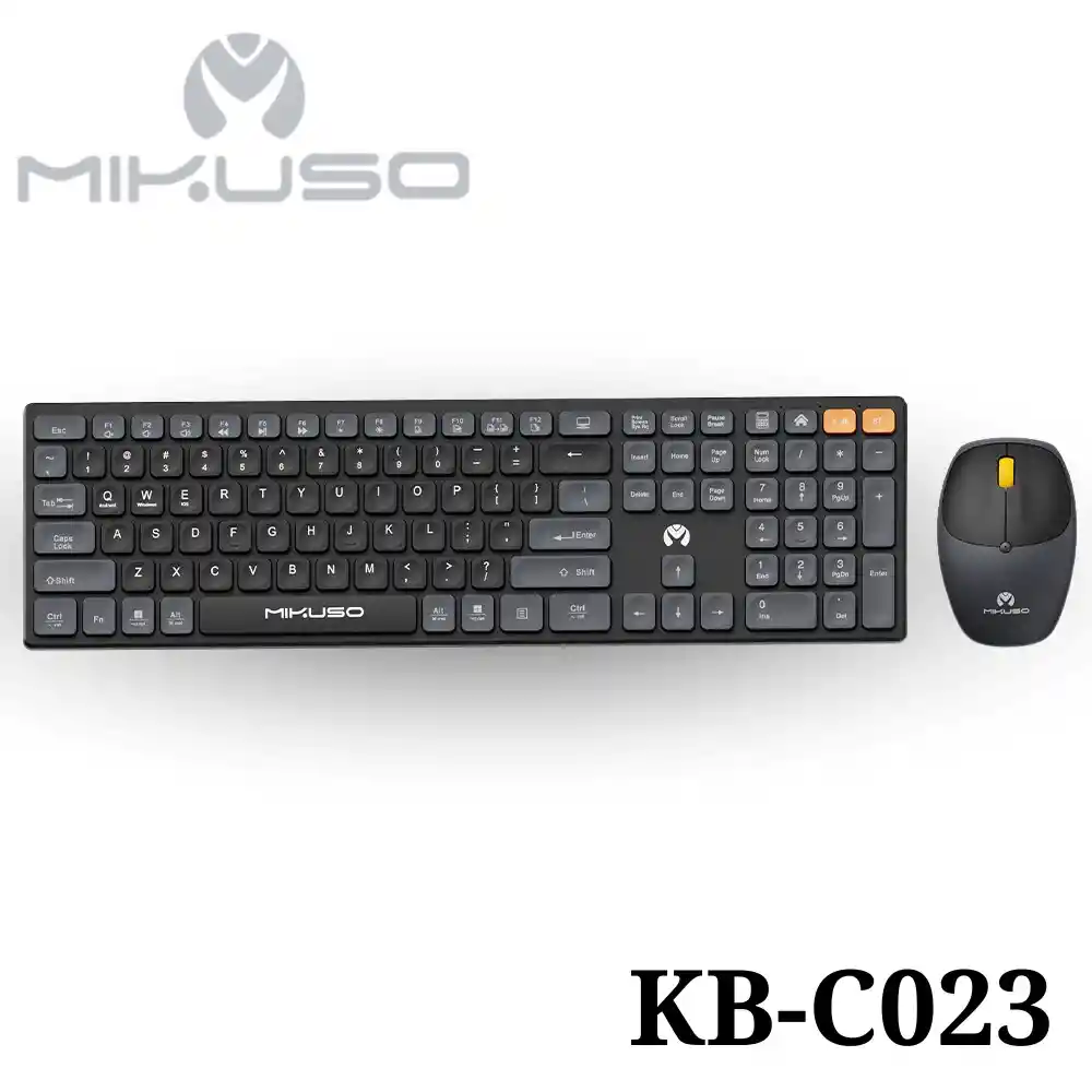 Combo Teclado Y Mouse Mikuso Ergonomico Inalambrico 2 En 1 Bluetooth Y Receptor Kb-c023