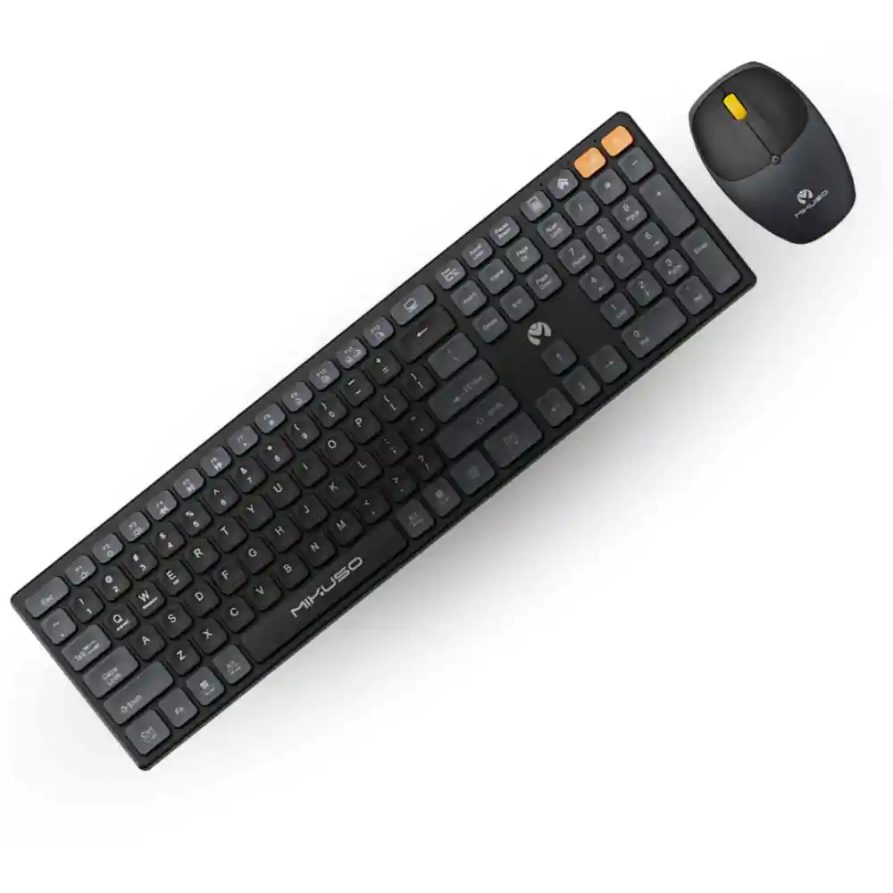 Combo Teclado Y Mouse Mikuso Ergonomico Inalambrico 2 En 1 Bluetooth Y Receptor Kb-c023