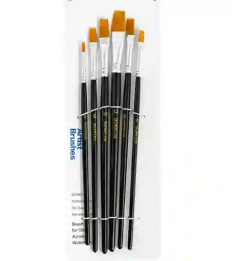 Pinceles Plano Suaves Profesional Artístico 6und